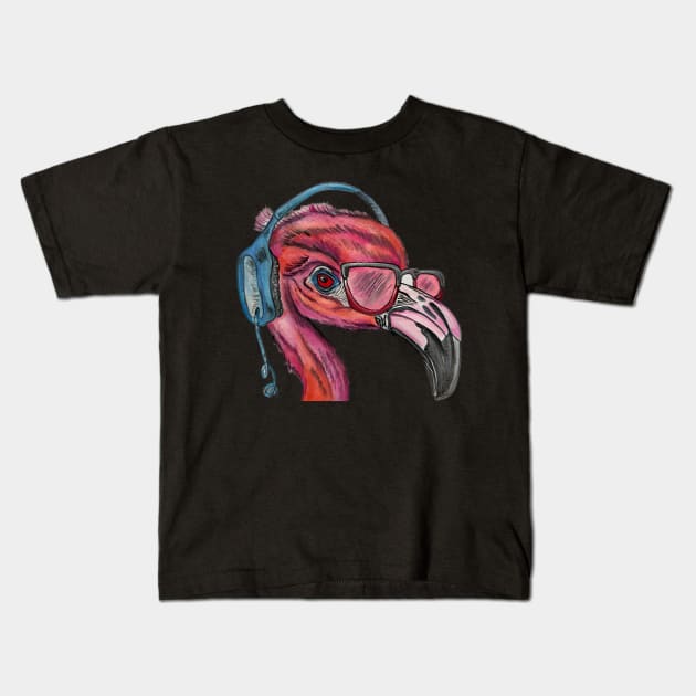 Flamingo Kids T-Shirt by 78CustomPaintINK